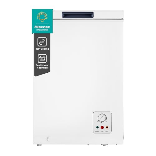 Hisense MCF95E Congelatore a Pozzo 95 L di capacità, Silenzioso 40 dB, Bianco, 54.6 x 47.9 x 85.4 cm