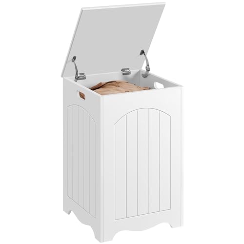Yaheetech Mobiletto Portabiancheria da Bagno Cesto Sporco con Coperchio Armadietto Salvaspazio Organizzazione Bucato 39,5 × 39,5 × 61 cm