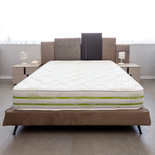 Materasso in Memory Foam, Altezza 24 cm Reali,Rivestimento in Aloe Vera Antibatterico, Spedito Sottovuoto Arrotolato, 100% Made in Italy (160 x 190 Cm Matrimoniale)