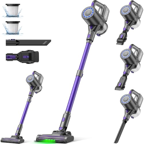 Suirviz U8 Aspirapolvere Senza Fili, Scopa Elettrica Senza Fili, 40Kpa Potente Aspirazione, Leggero & Versatile, Eccellente per la Pulizia di Peli di Animali Domestici, Pavimenti e Moquette