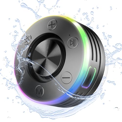 Hsthe Sea Altoparlante per Doccia Bluetooth IPX7 Impermeabile + Bluetooth 5.2 + chiamate in Vivavoce + Radio FM Mini Altoparlante per Feste in Bagno Viaggi all'aperto