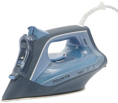 Rowenta DW4320 Express Steam Ferro da Stiro a Vapore, 2500W, 250 ml, Colpo Vapore 160 g/min, Piastra in Acciaio Inox, Sistema Anticalcare, Impugnatura Ergonomica, Protezione Antigoccia, Modalità Eco
