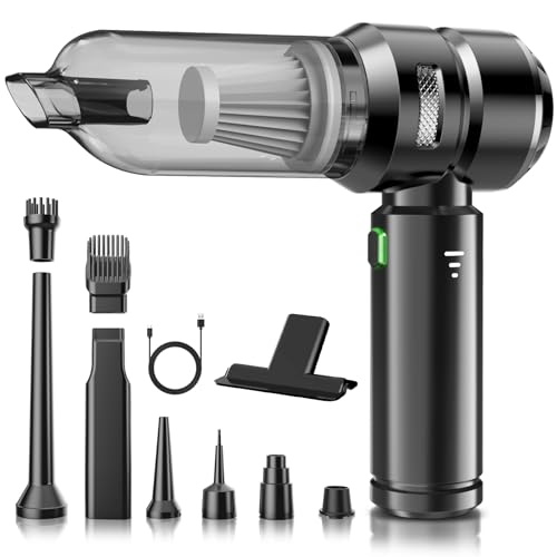 NVKHG Aspirapolvere Portatile, Aspirapolvere Manuale18000Pa, 3 Velocità 8000 rpm Elettrico con Motore Senza Spazzole, Mini Aspirapolvere, Aspirapolvere Cordless per Auto per Ufficio Usa