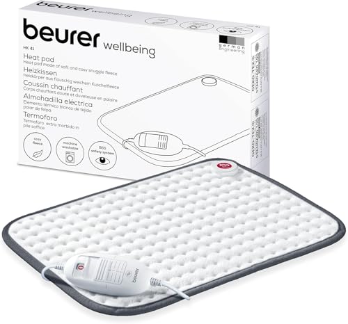 Beurer HK 41 - Termoforo con Morbida Superficie e Tre Livelli di Temperatura Selezionabili, dimensioni 44 x 33 cm, spegnimento automatico di sicurezza dopo 90 minuti