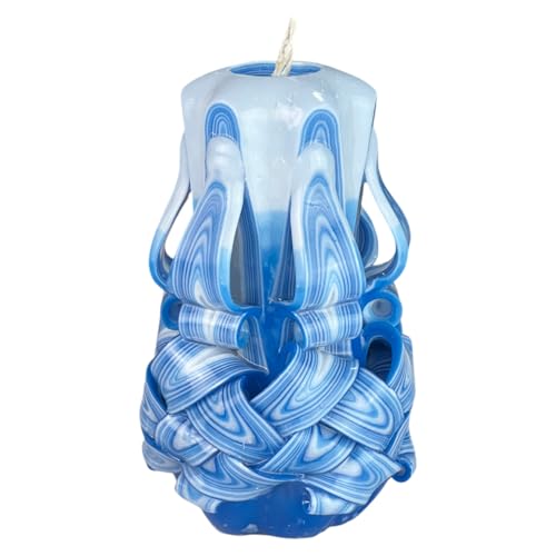 Candela di Design Fatta a Mano, Candela Decorativa Inodore Ø6.5 x h15 cm, Candela Cilindrica a Combustione Lunga 56 ore, Stoppini in Cotone Senza Fumo, Decorazione Domestica Ideale e Regalo Versatile