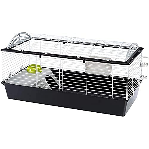 FERPLAST Gabbia Roditori CASITA 120 per Conigli, Cavie, Porcellini d'India, in Metallo, Accessori inclusi: Mangiatoia, Beverino, Ciotola, Casetta, Scaletta. 119x58xh60cm