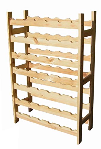 WEBMARKETPOINT CANTINETTA VINO PORTABOTTIGLIE IN LEGNO LEVIGATO PER 42 BOTTIGLIE