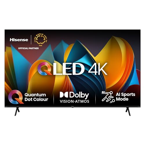 Hisense TV 50" QLED 4K 50E77NQ, Smart TV VIDAA U7, Dolby Vision, HDR 10+, Game Mode Plus, Dolby Atmos, Alexa Built-in, VIDAA Voice, Tuner DVB-T2/S2 HEVC 10, lativù 4K