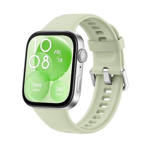 HUAWEI WATCH FIT 3, Display AMOLED da 1.82", Design ultra-sottile, Monitoraggio completo del fitness, Monitoraggio salute 24h, Compatibilità con iOS e Android, Chiamate Bluetooth, Verde