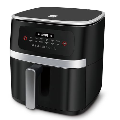 Friggitrice ad Aria 7 Litri, Airfryer Senza Olio XXL con Touch Screen, Friggitrice Con Display Digitale, 1800W, Modalità Shake, Timer, Ricettario, Temperatura Massima 200°c