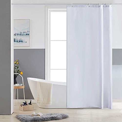 Furlinic Tende Doccia Anti-Muffa Tessuto in Poliestere, Bianco Tende Doccia Angolare Impermeabile &Lavabile,Tenda Vasca da Bagno con 6 Ganci Tenda doccia 80x180cm.