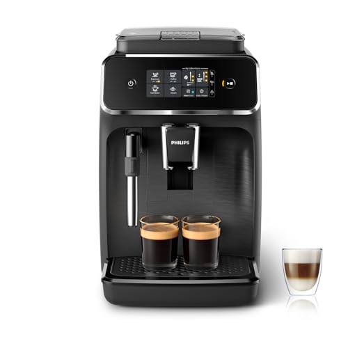 Philips 2200 Series Macchina da Caffè Automatica - Montalatte Classico, Display Touch Intuitivo, Nero Opaco (EP2220/10)