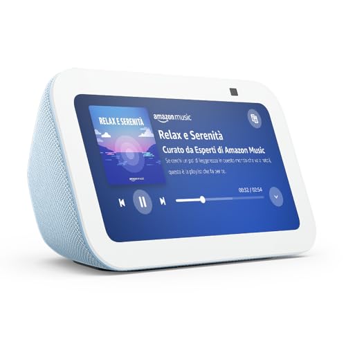 Echo Show 5 (Ultimo modello) | Schermo touch intelligente e compatto, con Alexa: controllo della Casa Intelligente e molto altro | Azzurro
