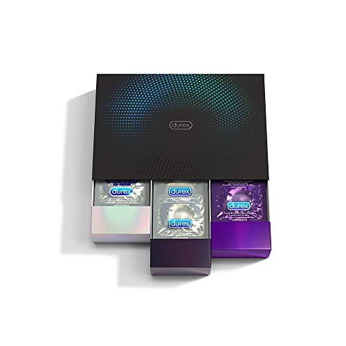 Durex Surprise Me Deluxe Preservativi Assortiti Stimolanti e Ritardanti, Cofanetto Performance e Durata, 30 Profilattici