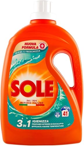 Sole Detersivo Lavatrice Igiene e Freschezza 41 Lavaggi, Formula igienizzante, Detersivo Lavatrice Liquido Igiene e Freschezza rimuove le macchie a basse temperature