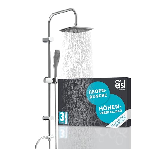 EISL EASY FRESH DX12006 Set doccia senza rubinetto, colonna docia, set doccia con doccia a pioggia grande e doccetta, colonna doccia senza miscelatore, kit di installazione completo, cromato