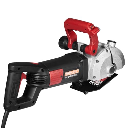 VEVOR Scanalatrice con 8 Lama, Guida Laser, Scanalatore per Muro Profondità 34mm, Sega Elettrica Efficiente 125MM, Scanalatore per Tracce Muro 2700W, Per Tagliare Piastrelle, Metallo Morbido e Legno