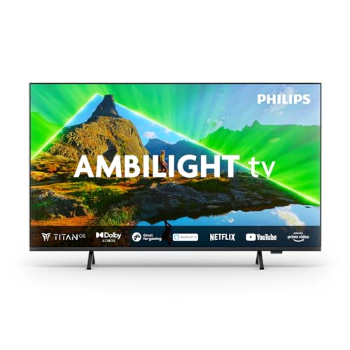 Philips Ambilight 50PUS8319 4K LED Smart TV - Display 50’’ con piattaforma Titan OS Pixel Precise Ultra HD e Dolby Atmos Sound, funziona con Alexa e Google Voice Assistant - Cornice nera opaca