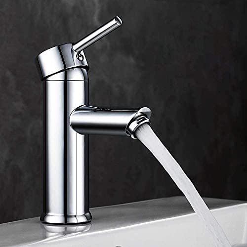 GAVAER Rubinetto Bagno Lavabo, Elegant Miscelatore Monocomando Lavabo Bagno, Rubinetto da Bagno e Bidet Lavandino, metallo di alta qualità Cromato Rubinetteria con Valvola in Ceramica.