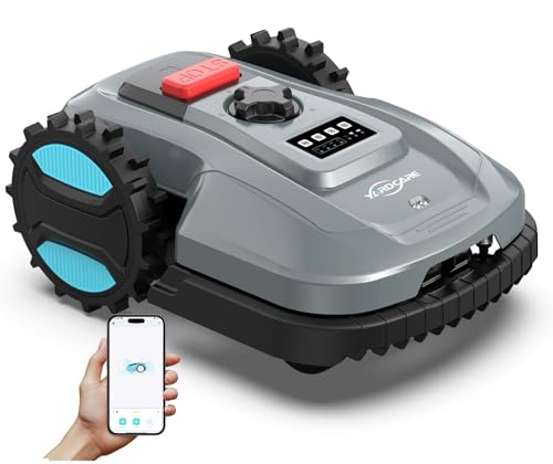 YARDCARE E400 Robot Tagliaerba con Controllo Tramite App,Fino a 400 m², Altezza di Taglio da 20-60 mm, Sensore di Pioggia,Robot Rasaerba 18 cm di Larghezza di Taglio,Meno di 60 dB