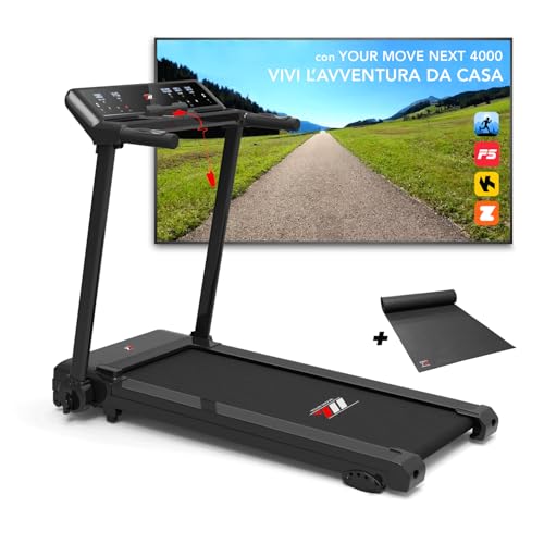 YM Tapis Roulant Salvaspazio 14 km/h, Brand Italiano, Inclinazione, Bluetooth e APP, Pieghevole, Ampia Superfice, 2 Sistemi Controllo (TASTI/GESTUALE), Gesture Control Brevettato, NEXT 4000 Your Move
