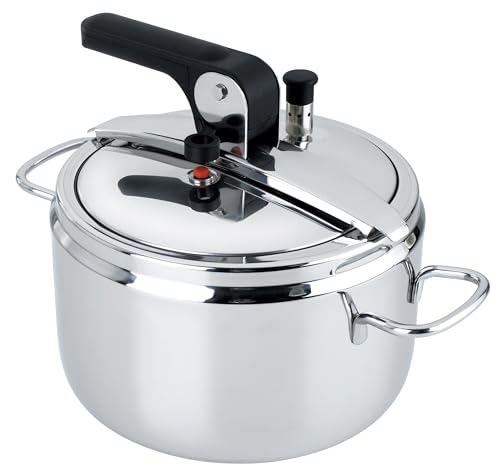 Barazzoni Pentola a Pressione Modello Basic, ø22cm, capacità 5lt, Induzione, Made in Italy, Acciaio Inox 18/10, Argento, 22 cm