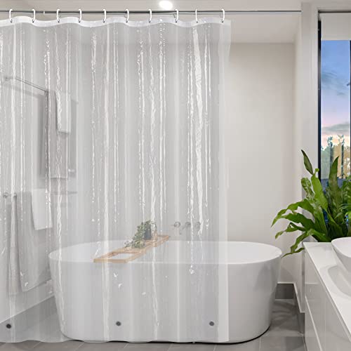 YISURE Tenda da doccia trasparente impermeabile 120x200, Tenda per doccia in plastica PEVA chiaro lavabile per il bagno con magneti, stretto larghezza 120 x altezza 200cm