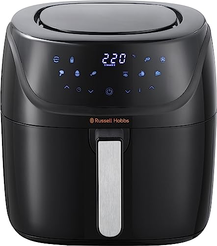 Russell Hobbs Friggitrice ad Aria XXL 8 l - Design Compatto, 10 Funzioni Pre-impostate di cottura - Temperatura Max 220°; Lavabile in lavastoviglie; Shake Alert; No olio, SatisFry Air Fryer 27170-56