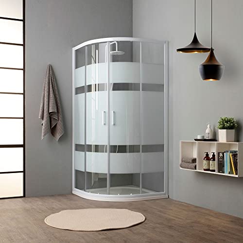 Box doccia semicircolare per doccia 80 cm cristallo serigrafato | Venere