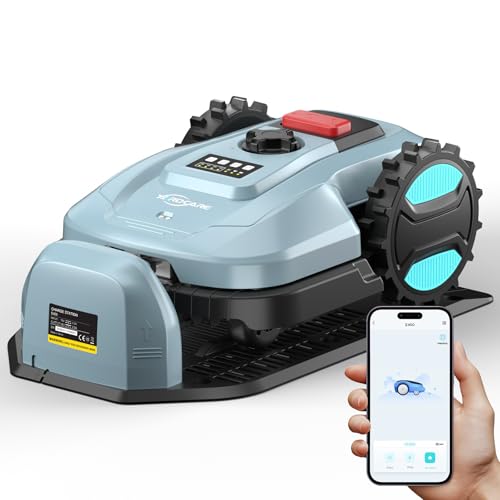 YARDCARE E400 Robot Tagliaerba, Controllo Tramite App, Fino a 400 m², Ricarica Automatica, Sensore Pioggia, Meno di 60 dB, Larghezza di Taglio 18 cm, Altezza Regolabile 20–60 mm Robot Rasaerba