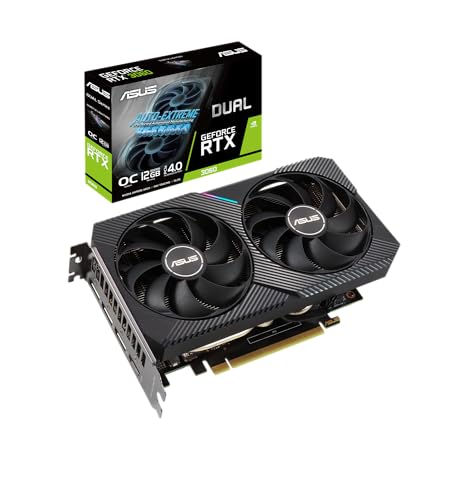Asus Dual NVIDIA GeForce RTX 3060 V2 OC Edition Scheda Grafica, 12GB GDDR6 192-bit 15 Gbps PCIE 4.0, GPU NVIDIA Ampere, DUAL-RTX3060-O12G-V2
