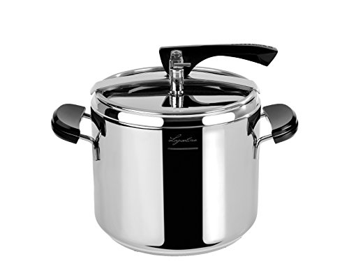 Lagostina La Classica Pentola a Pressione con Cestello ed Ecodose, Ø 22 cm, 7 lt, Acciaio e Nero