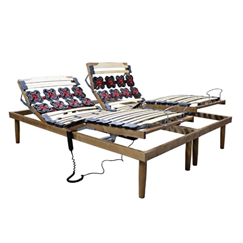 MEMORYLINE Super Offerta - ROYAL Rete elettrica motorizzata matrimoniale (doppia singola) con regolatori ergonomici, due motori doppi OKIN. RILASCIO DISPOSITIVO MEDICO