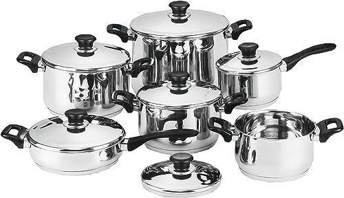 BATTERIA DI PENTOLE BAVARIA 12 PEZZI IN ACCIAIO INOX 18/10