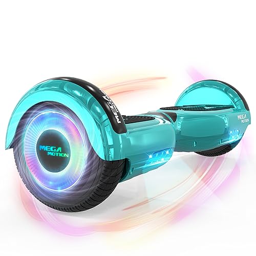 MEGA MOTION Hoverboards per Bambini, Hoverboards a due Ruote da 6,5 Pollici con Altoparlante Bluetooth, con Luci a LED, Regalo per Bambini e Adolescenti (Verde)