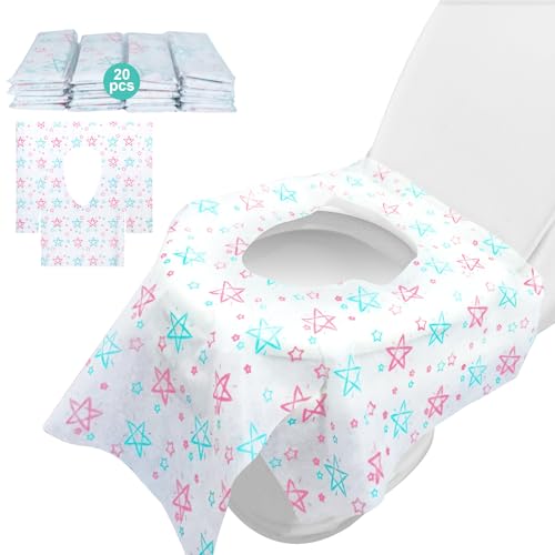 ABirdon 20pcs Copriwater Monouso Antibatterico Bambini e Adulti Copri sedili Impermeabili usa e getta per WC Portatili,e Toilette da Viaggio e Campeggio