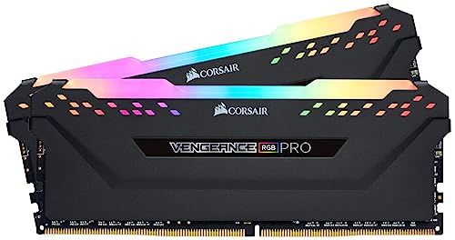 Corsair VENGEANCE RGB PRO DDR4 RAM 32GB (2x16GB) 3200MHz CL16 Intel XMP 2.0 Memoria per Computer Compatibile iCUE - Nero (CMW32GX4M2E3200C16)