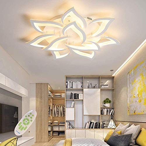 Plafoniera Led soffitto stile Moderno, Dimmerabile Lampadario Camera da letto con Telecomando, 80 W (85 * 11cm)