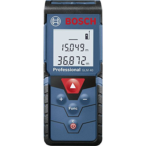 Bosch Professional Metro Laser Distanziometro Laser GLM 40 (con funzione di memorizzazione, campo di misurazione: 0,15 – 40 m, 2 pile da 1,5 V, custodia protettiva)