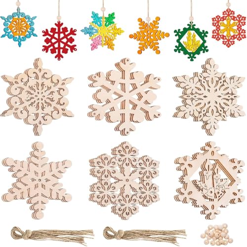 18 pezzi Ciondoli per Albero di Natale in Legno Decorazioni Natalizie Decorazioni per Natale, decorazioni da appendere fai-da-te Appesi Appesi in legno usati per decorare Natale e feste