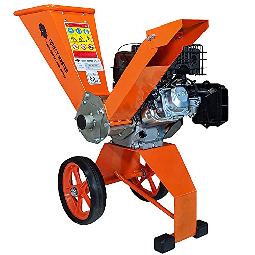 Forest Master 6hp - Cippatrice compatta a benzina con azionamento diretto 208 cc, 4 tempi, per produrre pezzi fino a 50 mm di diametro, portatile, leggera e ben bilanciata, facile da riporre