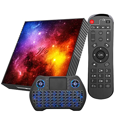 Android Smart TV Box 4gb RAM 64gb Rom Set Top Box Media Player Supporta video 3D 4K uhd con 2.4G/5G WiFi Bluetooth 4.2 integrato con Mini - Tastiera senza fili