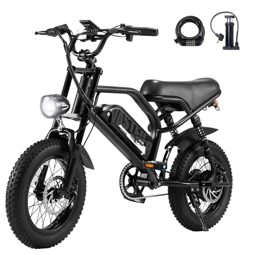 E-RIDES Bicicletta Elettrica 16" 3.0 Fat Tire, Batteria Rimovibile 36V 13Ah, Bicicletta Elettrica con 3 Modalità di Guida, Display LCD Intelligente, Freni a Disco Doppio, Autonomia 30-60km