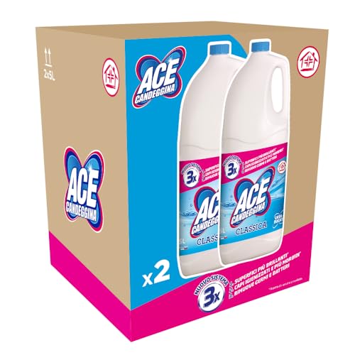 ACE Candeggina Classica, Confezione da 2 Flaconi x 5 Litri