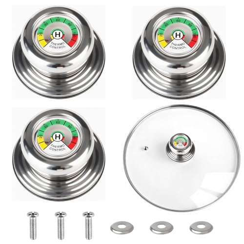 Vyanveo 3 Pezzi Maniglie per Coperchio con Termometro Pomello di Ricambio per Coperchio Della Pentola Manico Universale Compatibili con Pentole e Padelle AMC Facile Installazione