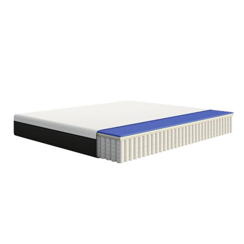Emma Hybrid II - Materasso in memory foam e molle insacchettate, 140 x 200 cm, altezza 25 cm, durezza media (H7), supporto di precisione a 7 zone, ergonomico, ultra traspirante, resistente, lavabile