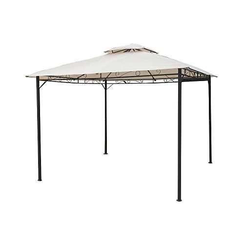 GAZEBO LIBERTY 3X3 GIARDINO STRUTTURA IN METALLO E TELO IN POLIESTERE BEIGE