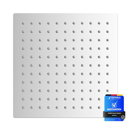 Ibergrif M20292 - Soffione Doccia a Pioggia, 20 x 20 CM, Docce Fisso Quadrato, Acciaio, Cromo