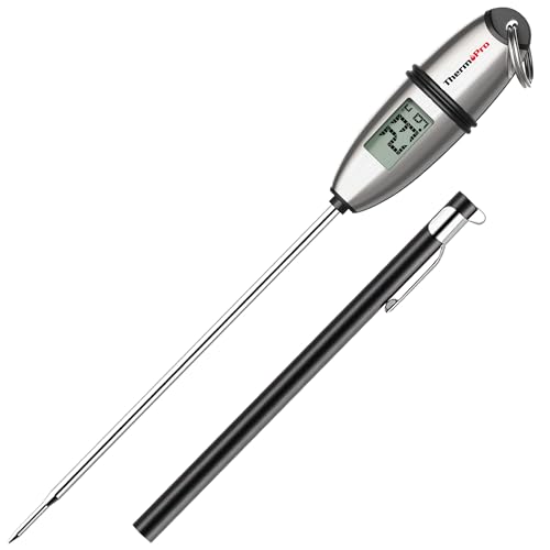 ThermoPro TP02S Termometro da Cucina Digitale a Lettura Istantanea con 5.35" Sonda Lunga e Display LCD per BBQ Carne Barbecue Vino Latte Olio Dolci Alimenti Griglia Acqua