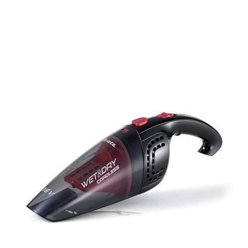 Ariete 2474 Wet & Dry cordless - Aspirabriciole e liquidi senza fili - batteria ricaricabile - accessori inclusi, Nero/Rosso